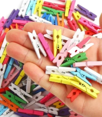 MINI COLORE PHOTO PINCE A LINGE COLORE EN BOIS, 12 PIECES