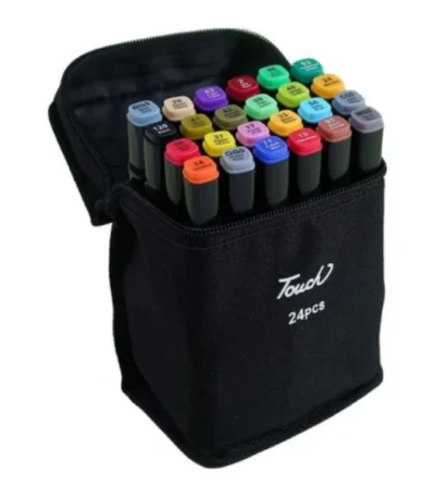 Trousse de 24 Feutres Marqueurs Double Pointe - Style _Touch