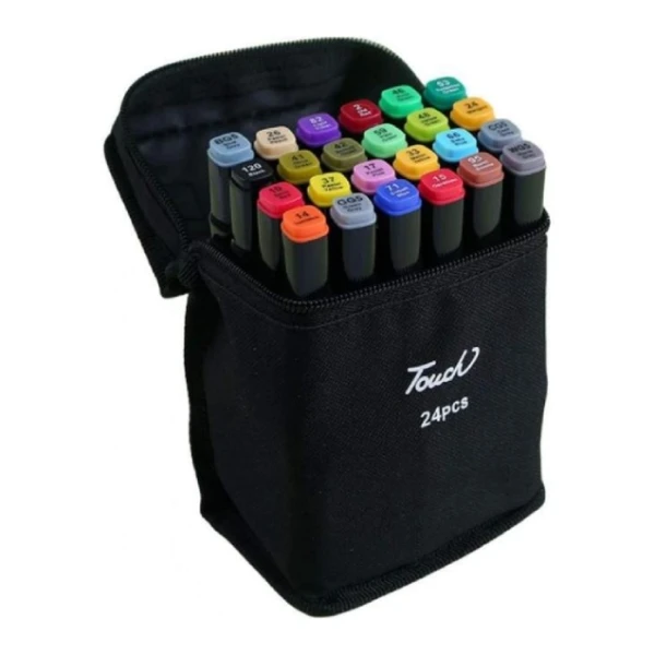 Trousse de 24 Feutres Marqueurs Double Pointe - Style _Touch Trousse de 24 Feutres Marqueurs Double Pointe - Style _Touch