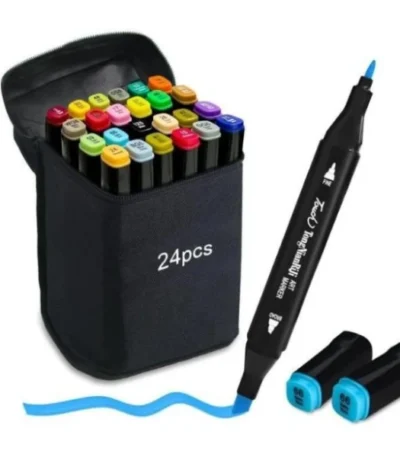 Trousse de 24 Feutres Marqueurs Double Pointe - Style _Touch